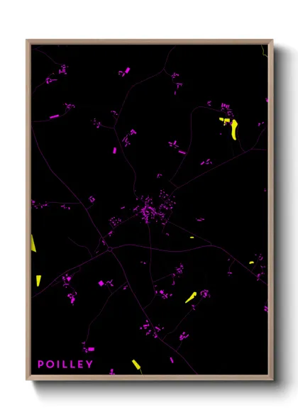 Une affiche de carte sur Poilley