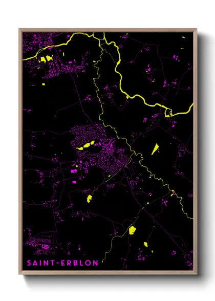 Une affiche de carte sur Saint-Erblon