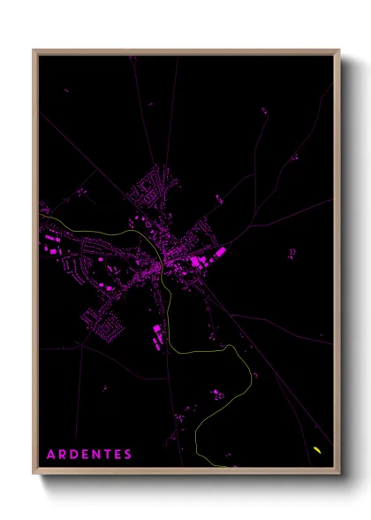 Une affiche de carte sur Ardentes