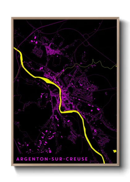 Une affiche de carte sur Argenton-sur-Creuse