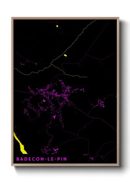 Une affiche de carte sur Badecon-le-Pin