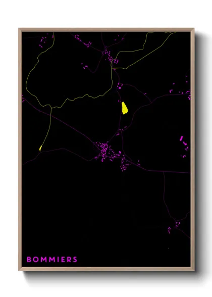 Une affiche de carte sur Bommiers