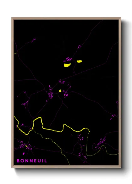 Une affiche de carte sur Bonneuil