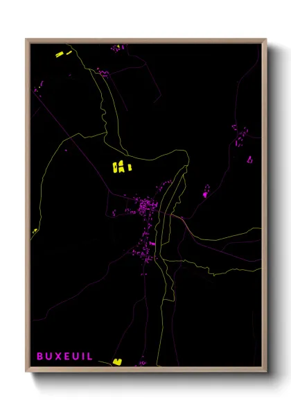 Une affiche de carte sur Buxeuil