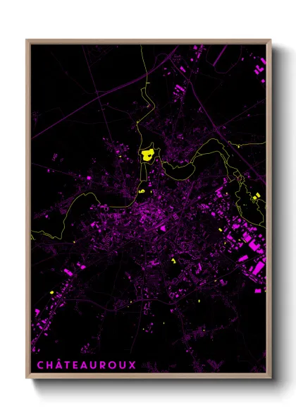 Une affiche de carte sur Châteauroux