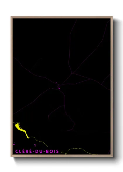Une affiche de carte sur Cléré-du-Bois