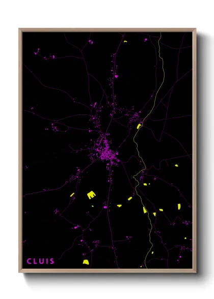 Une affiche de carte sur Cluis