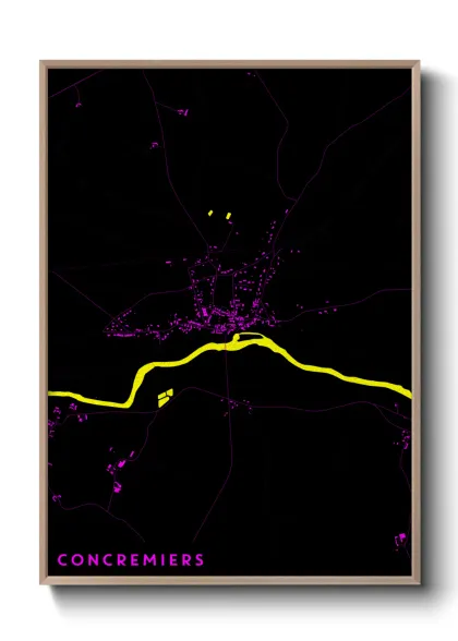 Une affiche de carte sur Concremiers