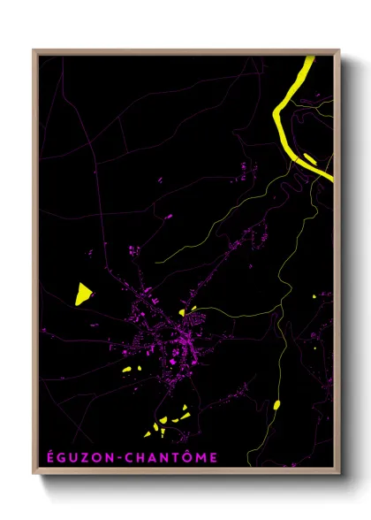 Une affiche de carte sur Éguzon-Chantôme
