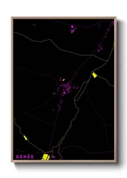 Une affiche de carte sur Gehée