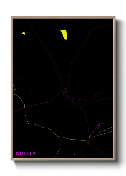 Une affiche de carte sur Guilly