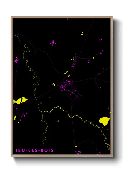 Une affiche de carte sur Jeu-les-Bois