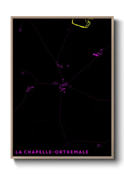 Une affiche de carte sur La Chapelle-Orthemale