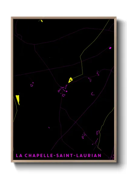 Une affiche de carte sur La Chapelle-Saint-Laurian