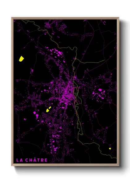 Une affiche de carte sur La Châtre