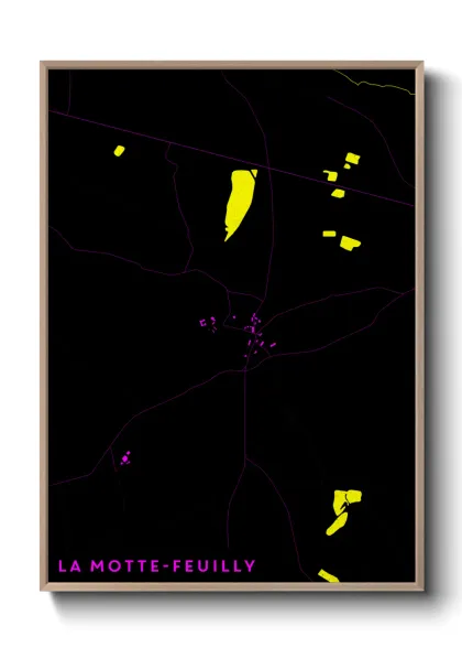 Une affiche de carte sur La Motte-Feuilly