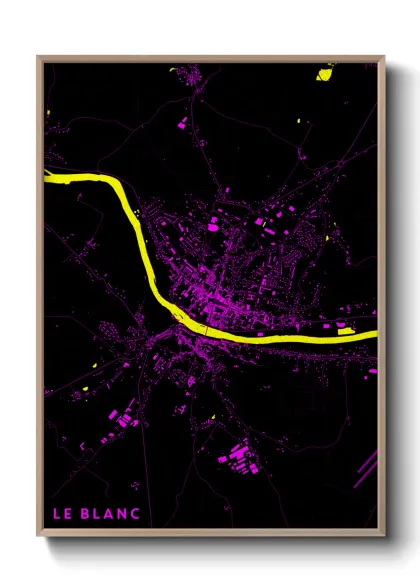 Une affiche de carte sur Le Blanc