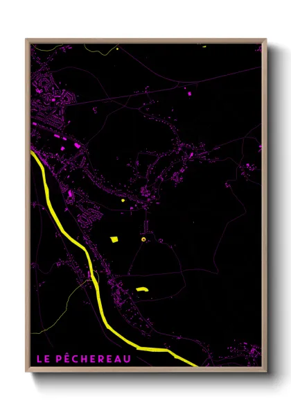 Une affiche de carte sur Le Pêchereau