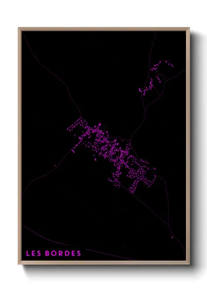 Une affiche de carte sur Les Bordes