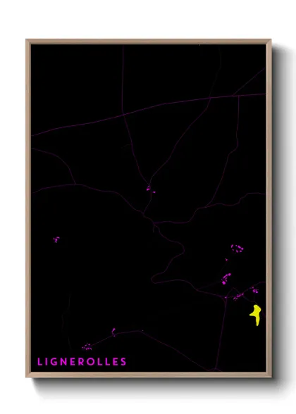 Une affiche de carte sur Lignerolles