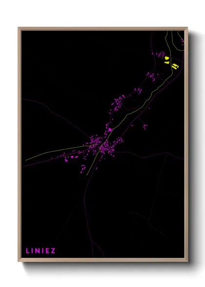 Une affiche de carte sur Liniez