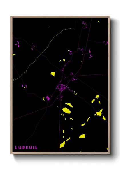 Une affiche de carte sur Lureuil