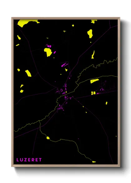 Une affiche de carte sur Luzeret