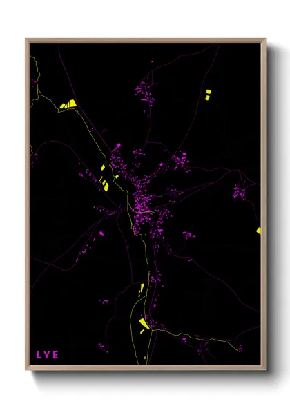 Une affiche de carte sur Lye