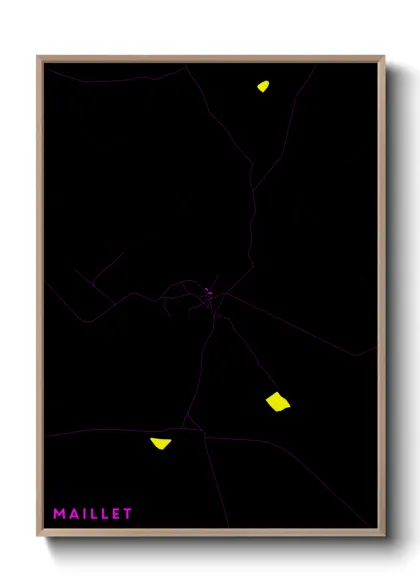Une affiche de carte sur Maillet