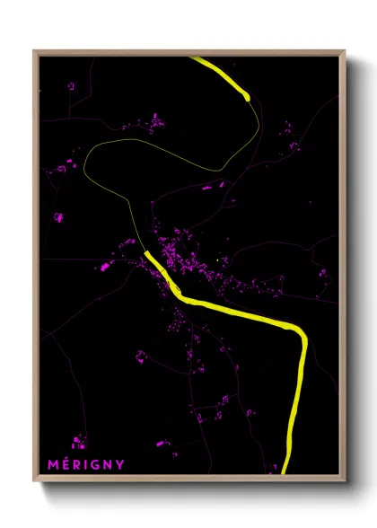 Une affiche de carte sur Mérigny