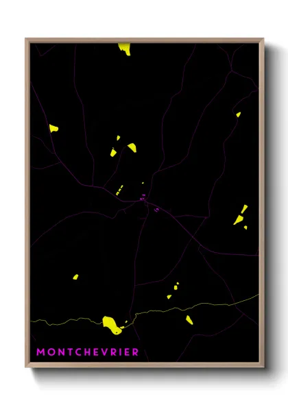 Une affiche de carte sur Montchevrier