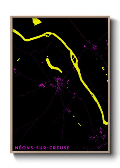 Une affiche de carte sur Néons-sur-Creuse