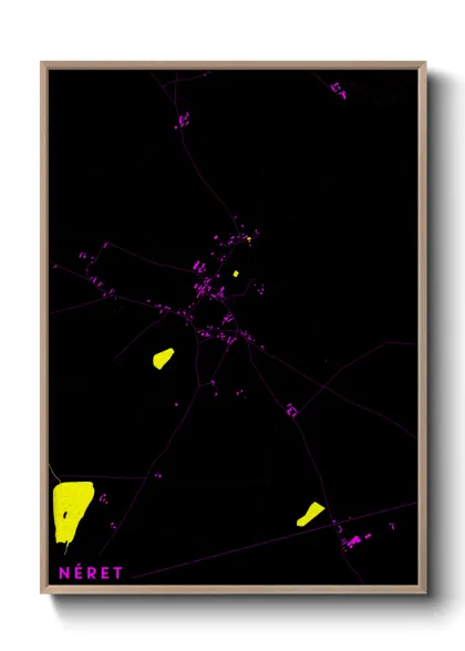 Une affiche de carte sur Néret