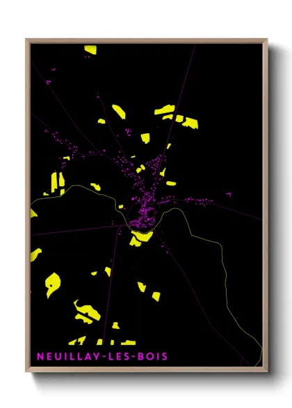 Une affiche de carte sur Neuillay-les-Bois
