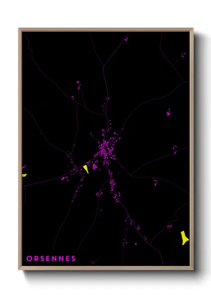 Une affiche de carte sur Orsennes