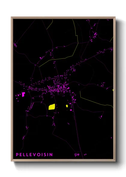 Une affiche de carte sur Pellevoisin