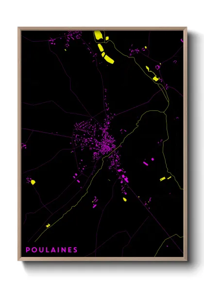 Une affiche de carte sur Poulaines