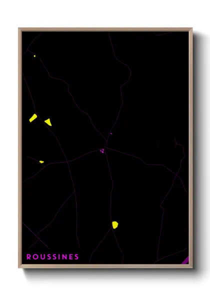 Une affiche de carte sur Roussines