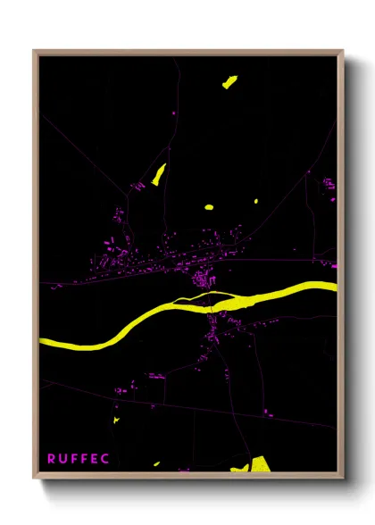 Une affiche de carte sur Ruffec