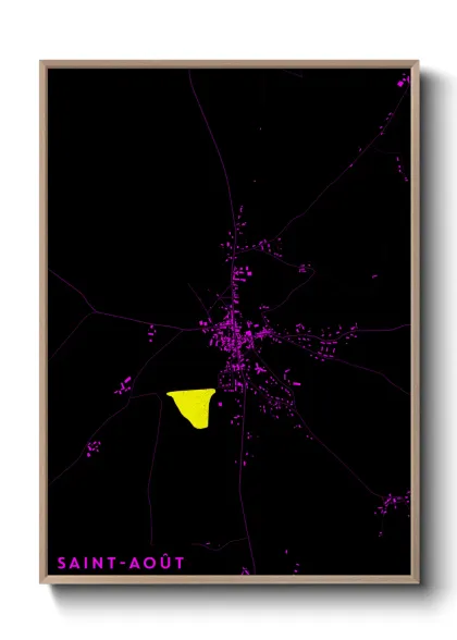 Une affiche de carte sur Saint-Août