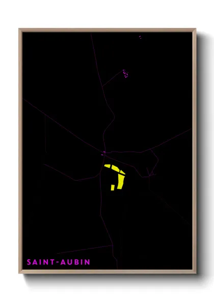 Une affiche de carte sur Saint-Aubin