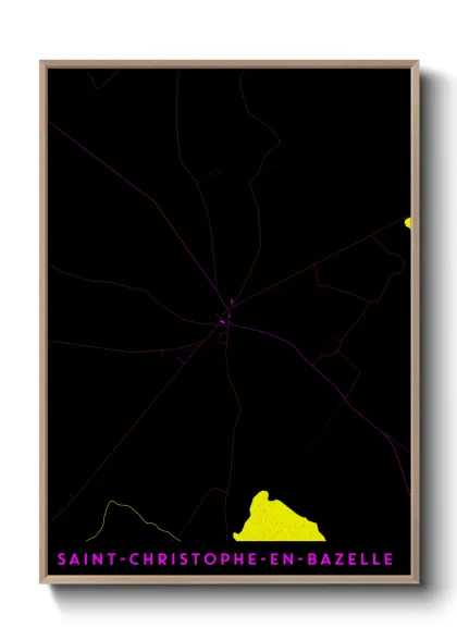 Une affiche de carte sur Saint-Christophe-en-Bazelle