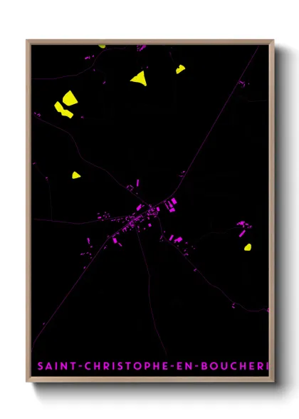 Une affiche de carte sur Saint-Christophe-en-Boucherie