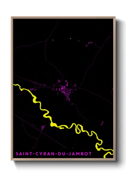 Une affiche de carte sur Saint-Cyran-du-Jambot