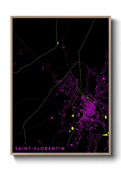 Une affiche de carte sur Saint-Florentin