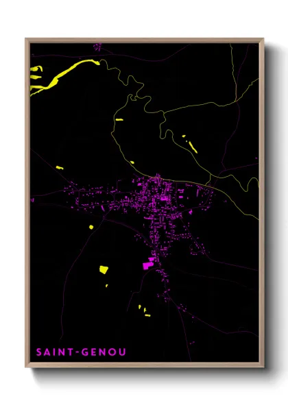 Une affiche de carte sur Saint-Genou