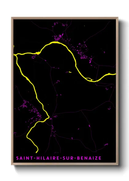 Une affiche de carte sur Saint-Hilaire-sur-Benaize