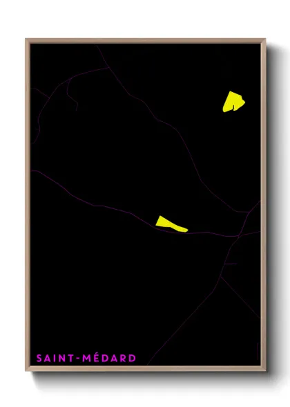 Une affiche de carte sur Saint-Médard