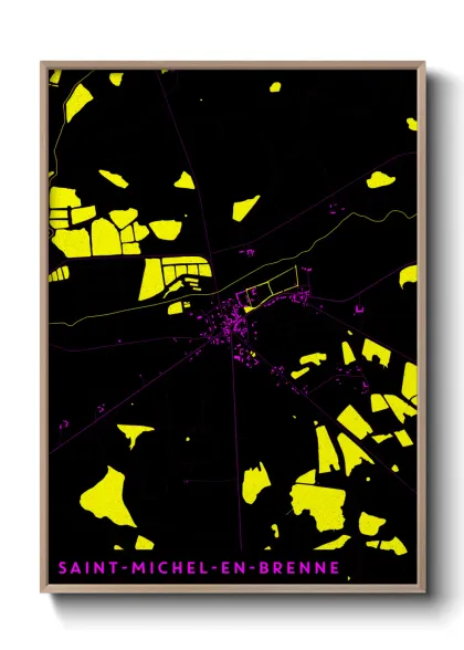 Une affiche de carte sur Saint-Michel-en-Brenne