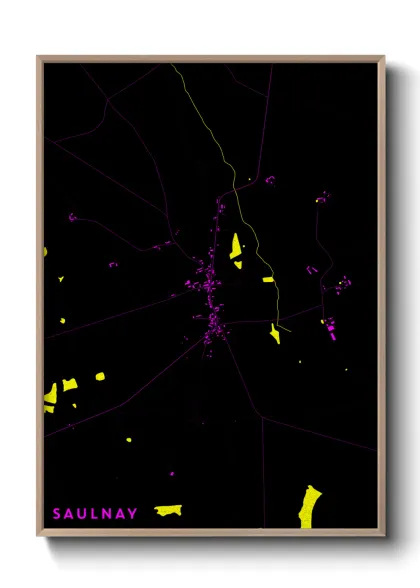 Une affiche de carte sur Saulnay
